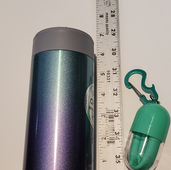 Slim Can Cooler Insulated Purple Teal Vacuum Insulated Silicone Straw 12oz Asobu - Picture 6 of 7
